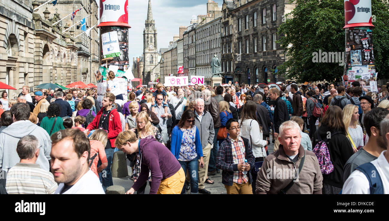 Crowd at the Edinburgh Fringe Festival 2013 Stock Photo