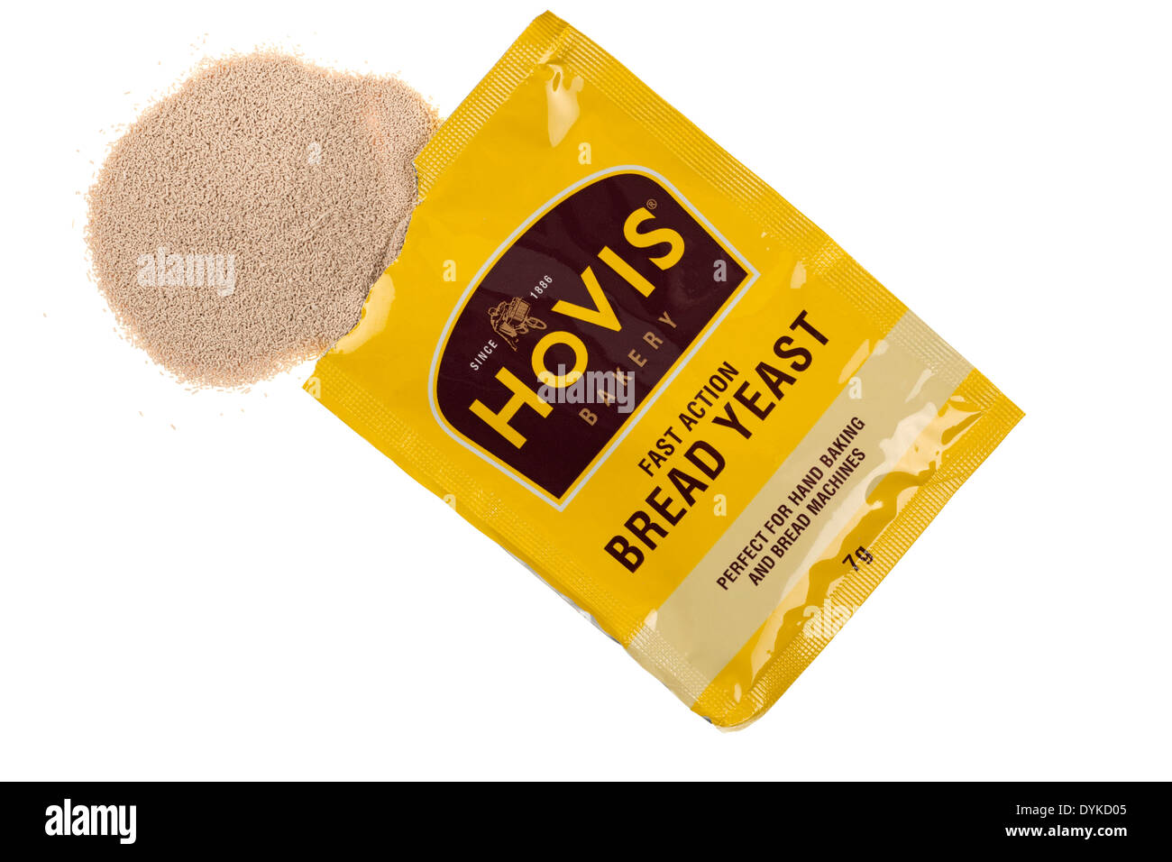 Small 7 gram sachet of Hovis fast action bread yeast Stock Photo