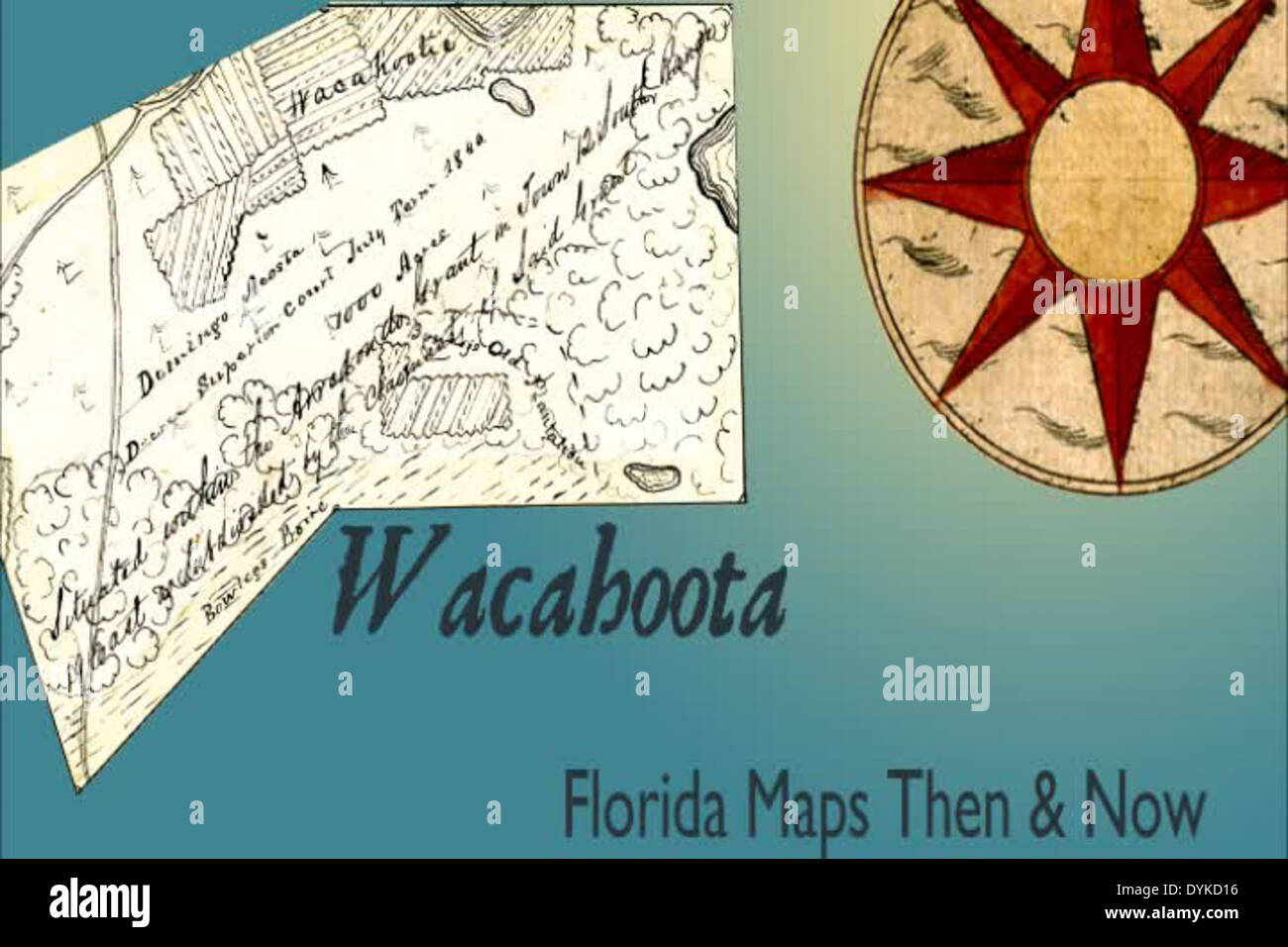 Florida Maps Then and Now: Wacahoota Stock Photo