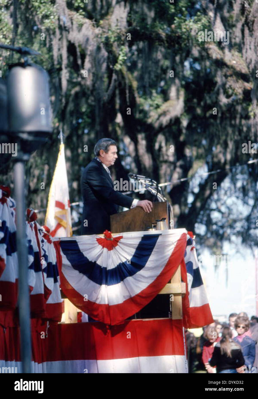 Governor Reubin Askew delivering second term inaugural address Stock Photo