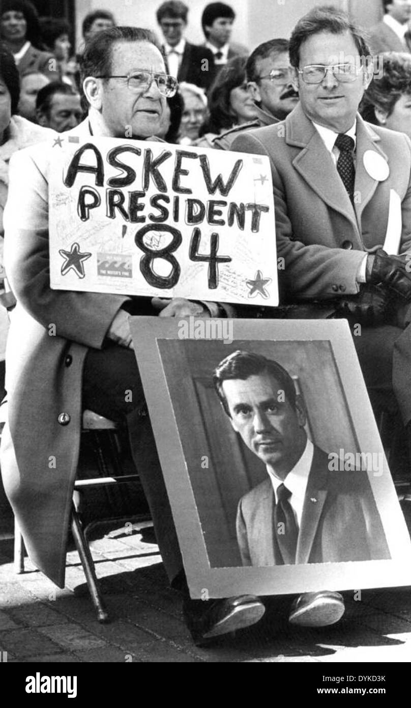 Supporter of Askew for President Stock Photo