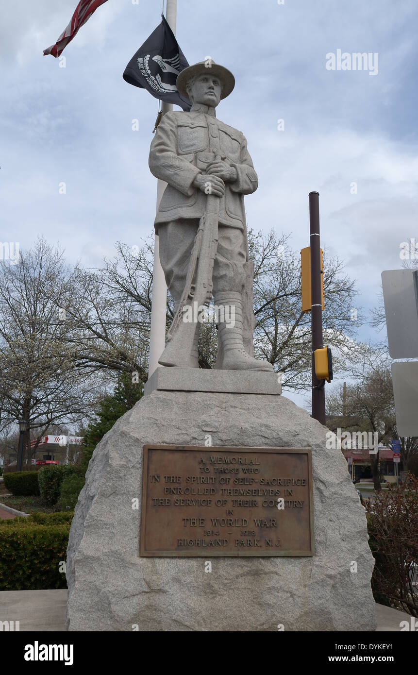WWI Doughboy Statue in Highland Park, New Jersey Stock Photo Alamy