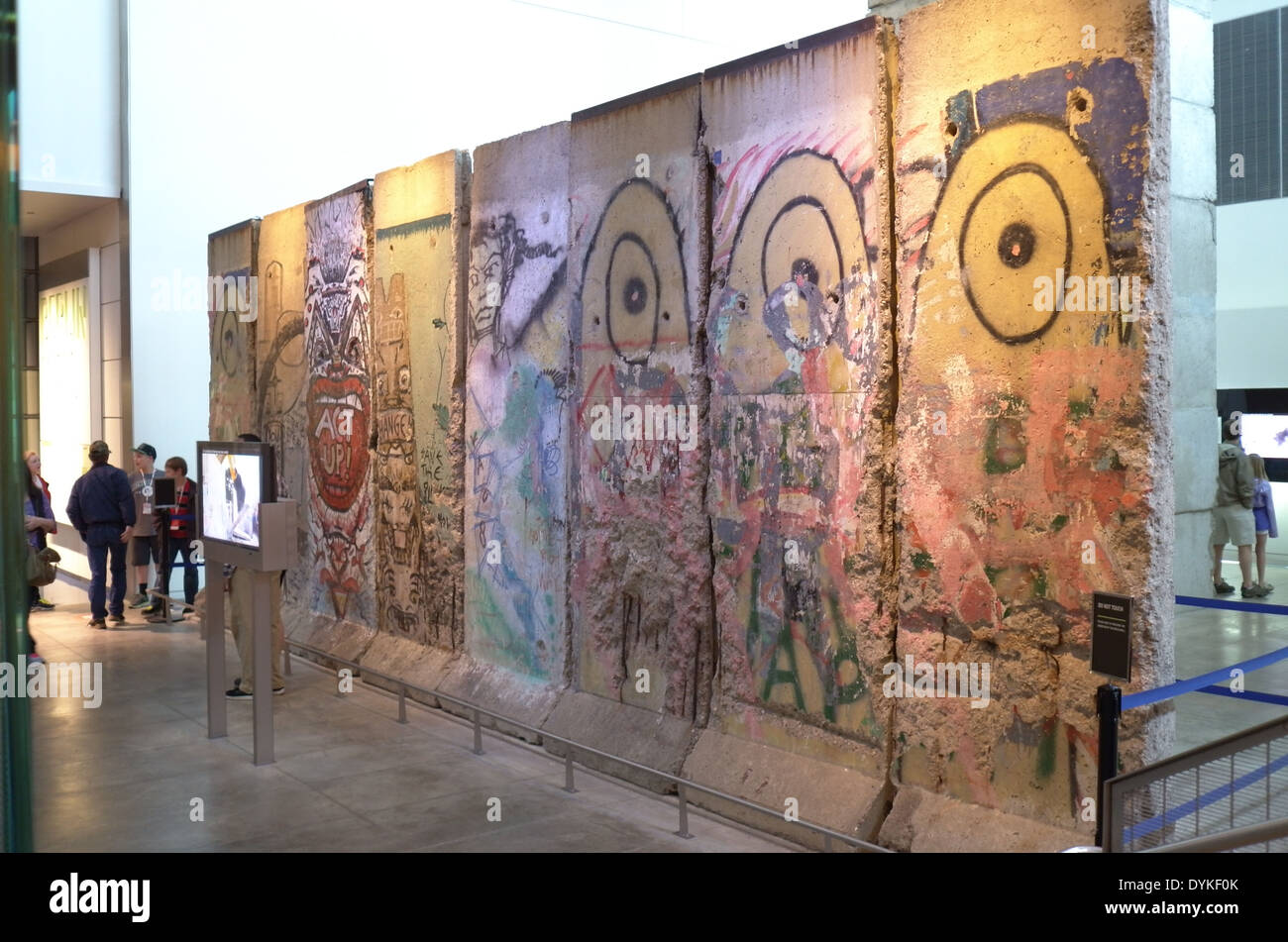 Portion of Berlin Wall in Newseum, Washington, D.C. Stock Photo