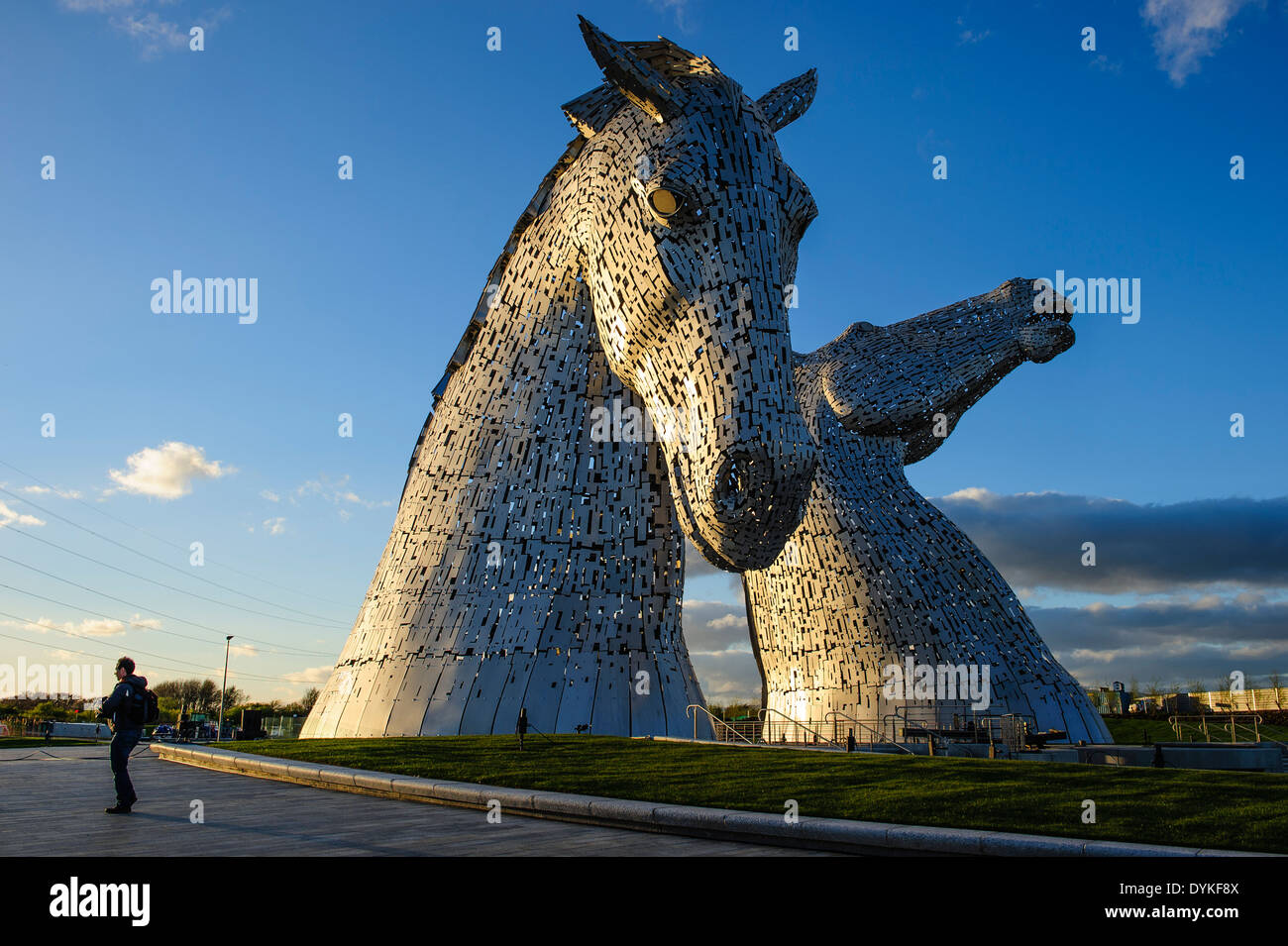 The Kelpies, a 300 tonne, 30 meter high horse head sculpture by artist