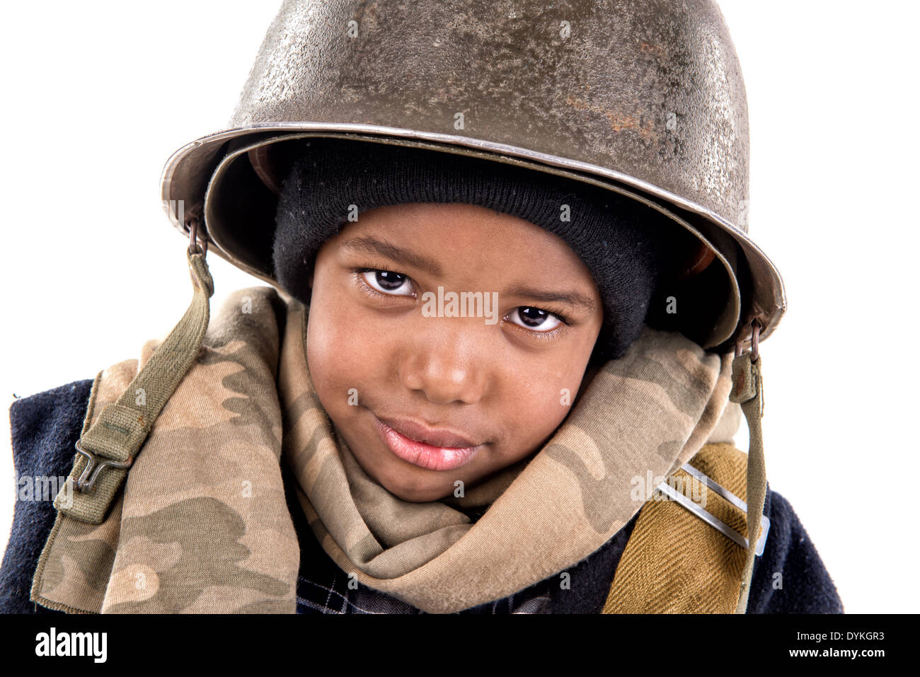 Boy soldier helmet hires stock photography and images Alamy