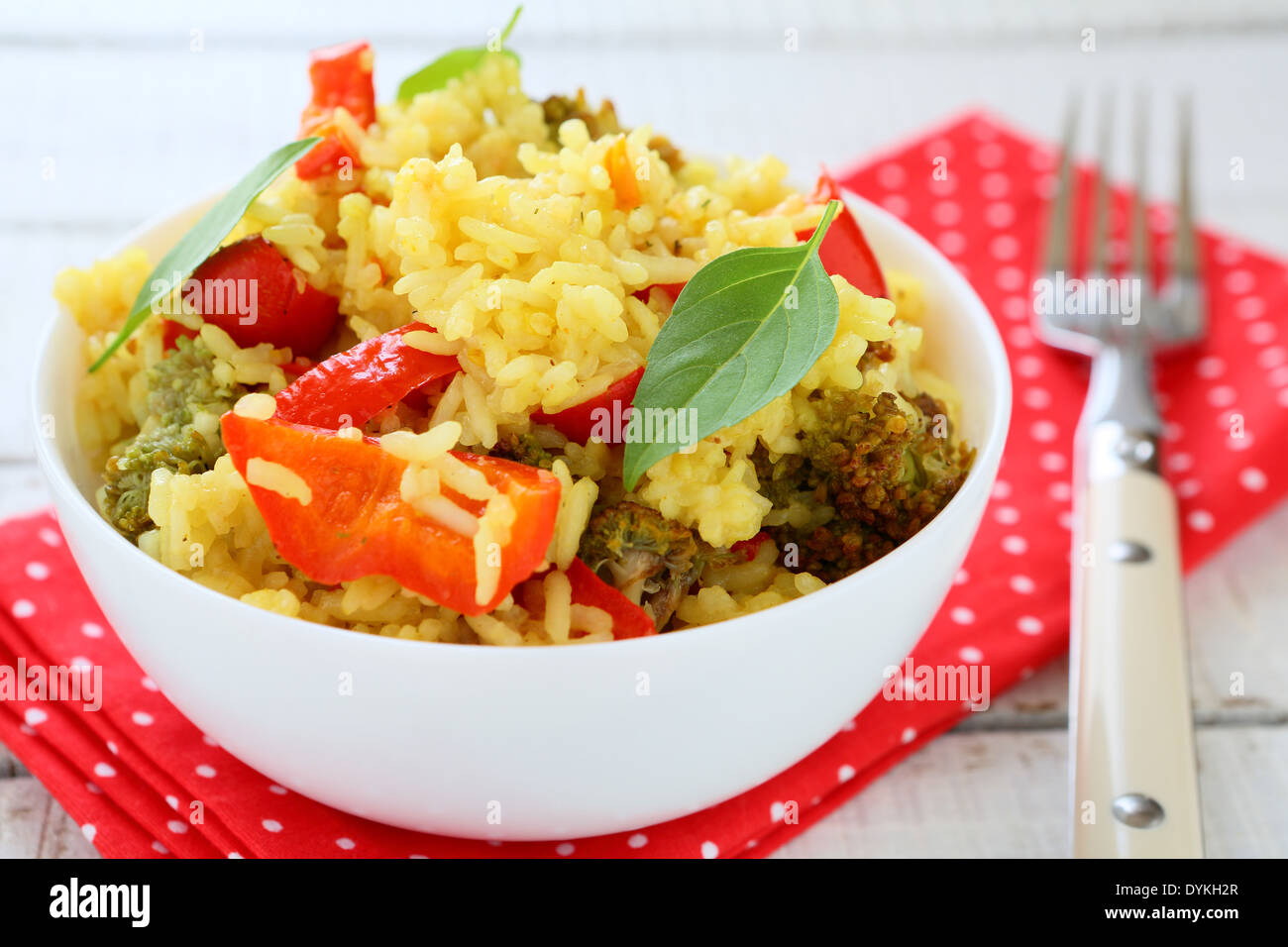 vegetable pilaf with paprika, food closeup Stock Photo Alamy