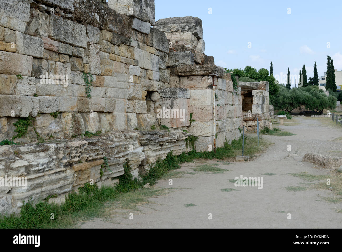 Ruins Sacred Gate Kerameikos Athens Greece gate was reserved for pilgrims priests during procession to Stock Photo