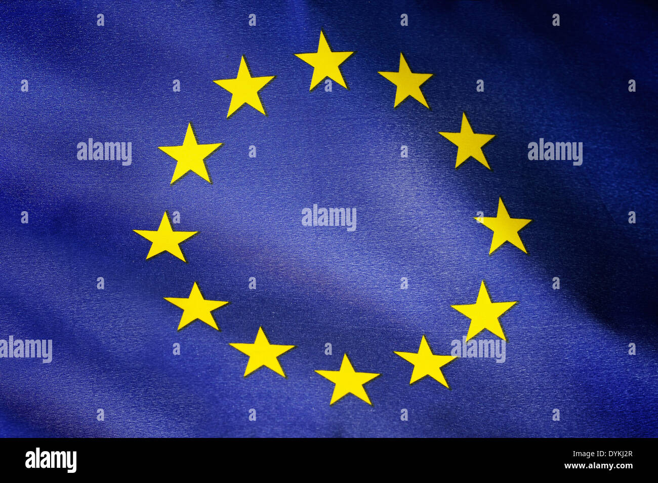 EU-Fahne im Wind Stock Photo