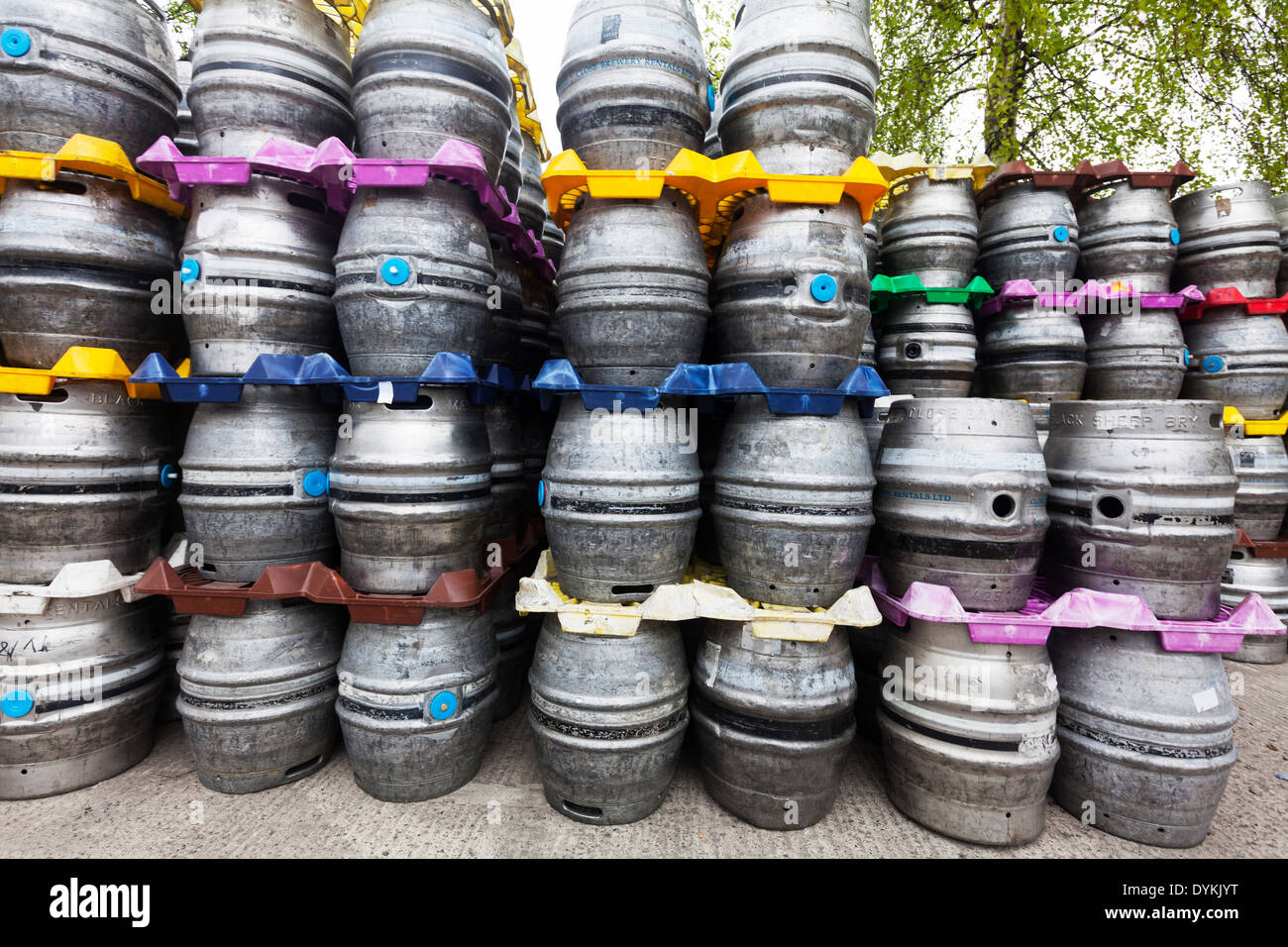 Black Sheep brewery beer barrels stacked Yorkshire Dales National Park