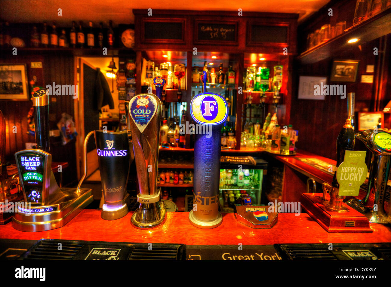 pub bar Beer pumps ale lager fosters Guinness black sheep Yorkshire