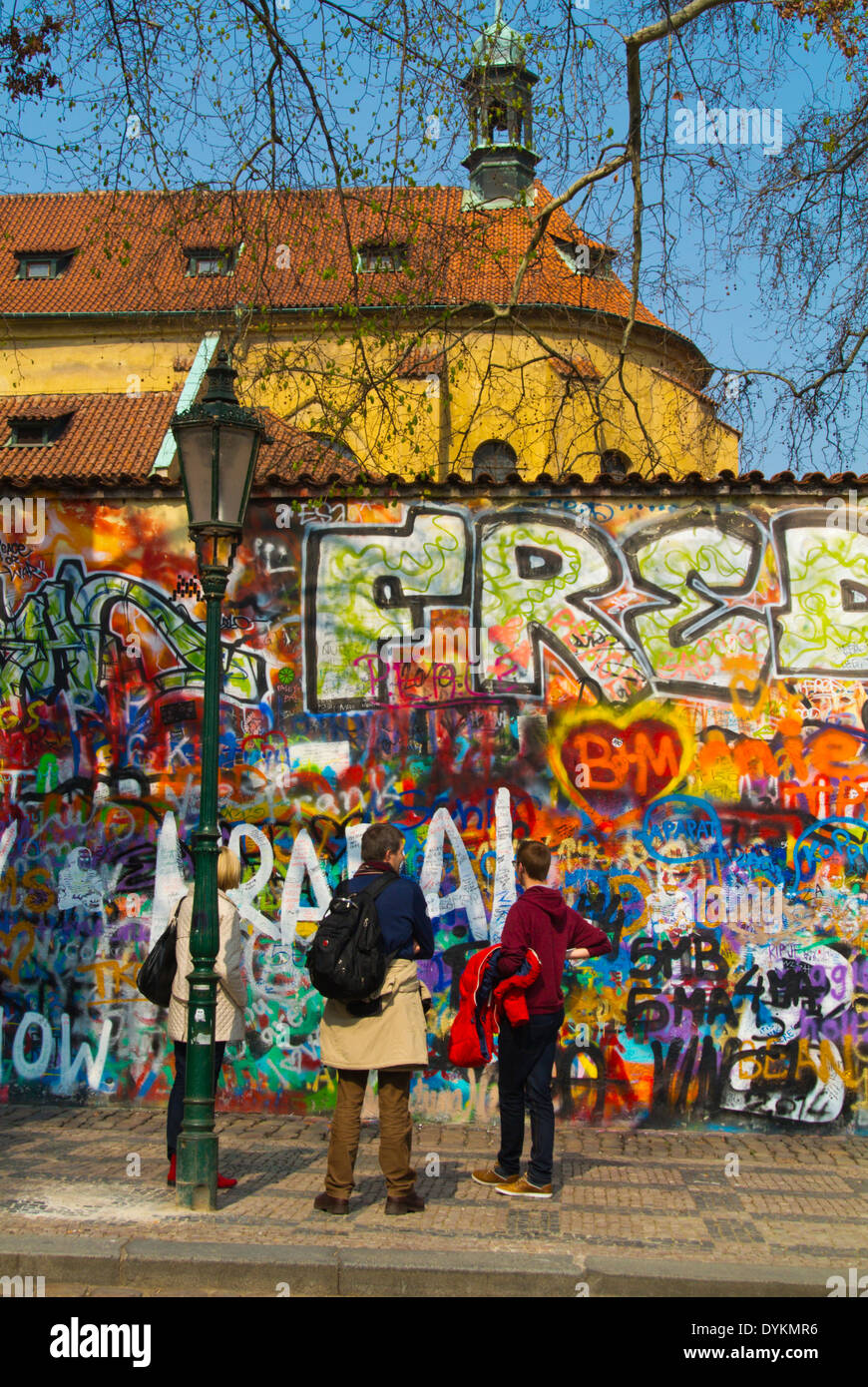 John Lennon wall, Mala strana district, Prague, Czech Republic, Europe Stock Photo