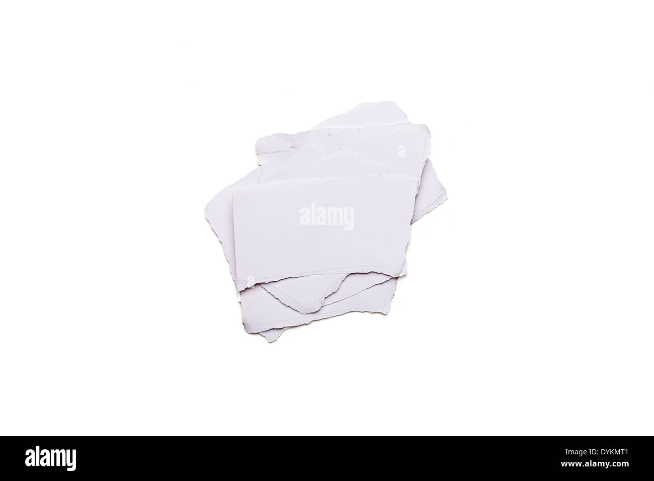 bunch of ripped white pieces of paper, isolated on white Stock Photo ...