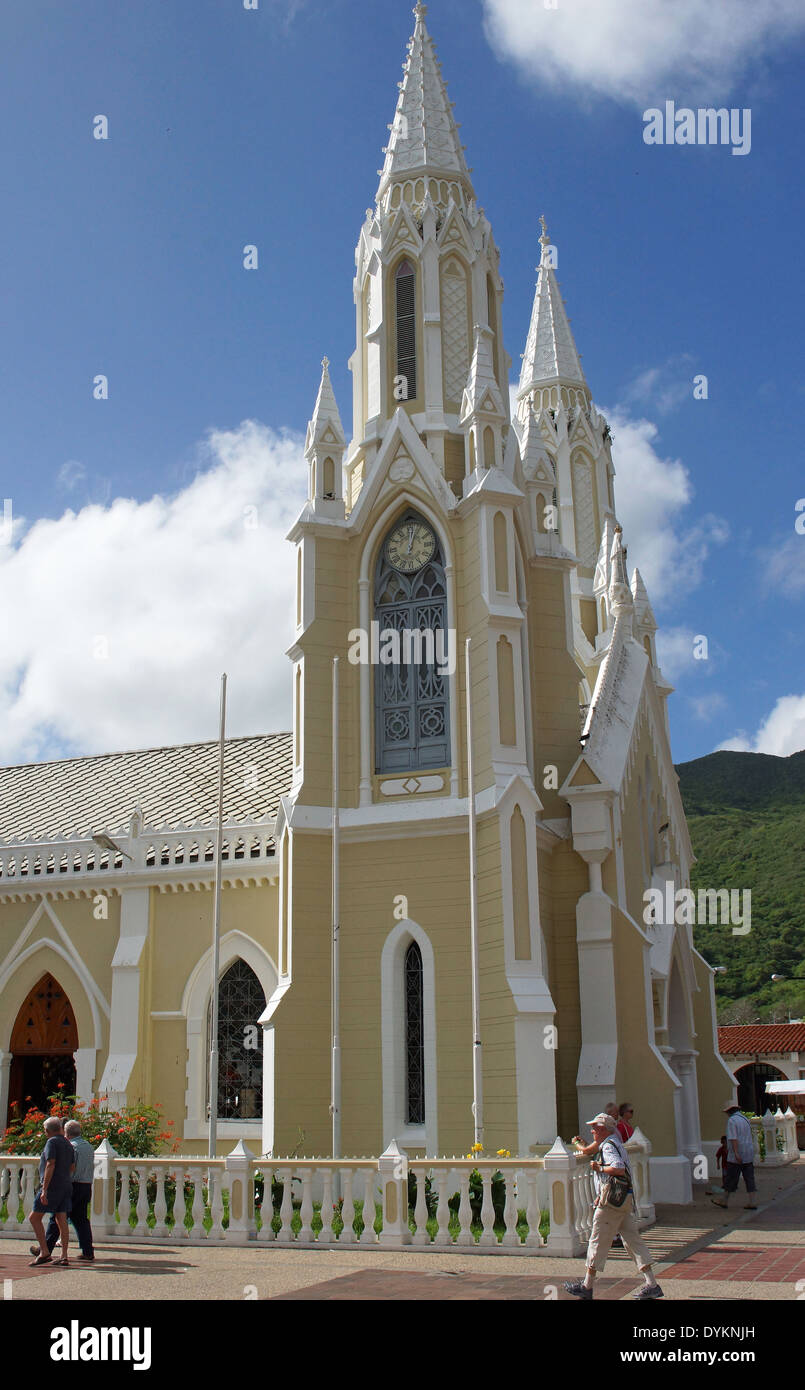 Pilgrimage Church Santuario de la Virgen, El Valle del Espirito Santo, Isla Margarita, Venezuela Stock Photo