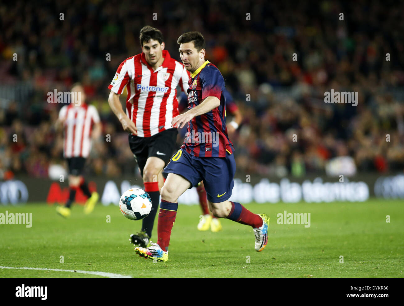 Barcelona, Spain. 20th Apr, 2014. BARCELONA-SPAIN -20 April. Leo Messi in the match between FC Barcelona and Athletic Bilbao, for Week 34 of the spanish League played at the Camp Nou on April 20, 2014 Photo: Aline Delfim/Urbanandsport/NurPhoto © Aline Delfim/NurPhoto/ZUMAPRESS.com/Alamy Live News Stock Photo