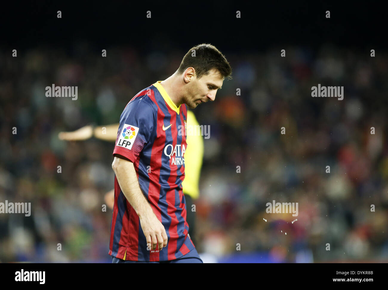 Barcelona, Spain. 20th Apr, 2014. BARCELONA-SPAIN -20 April. Leo Messi in the match between FC Barcelona and Athletic Bilbao, for Week 34 of the spanish League played at the Camp Nou on April 20, 2014 Photo: Aline Delfim/Urbanandsport/NurPhoto © Aline Delfim/NurPhoto/ZUMAPRESS.com/Alamy Live News Stock Photo