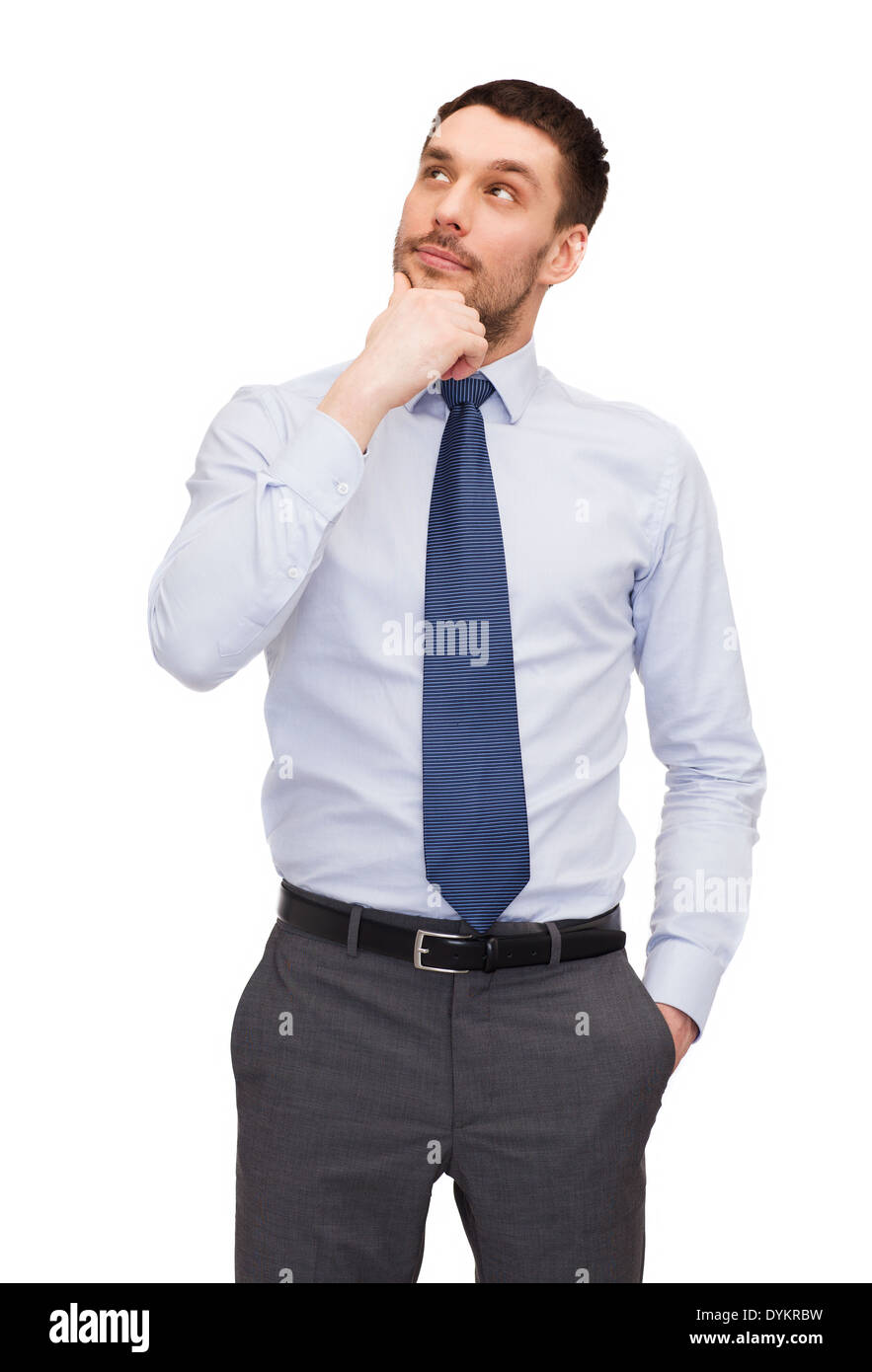 handsome buisnessman looking up Stock Photo