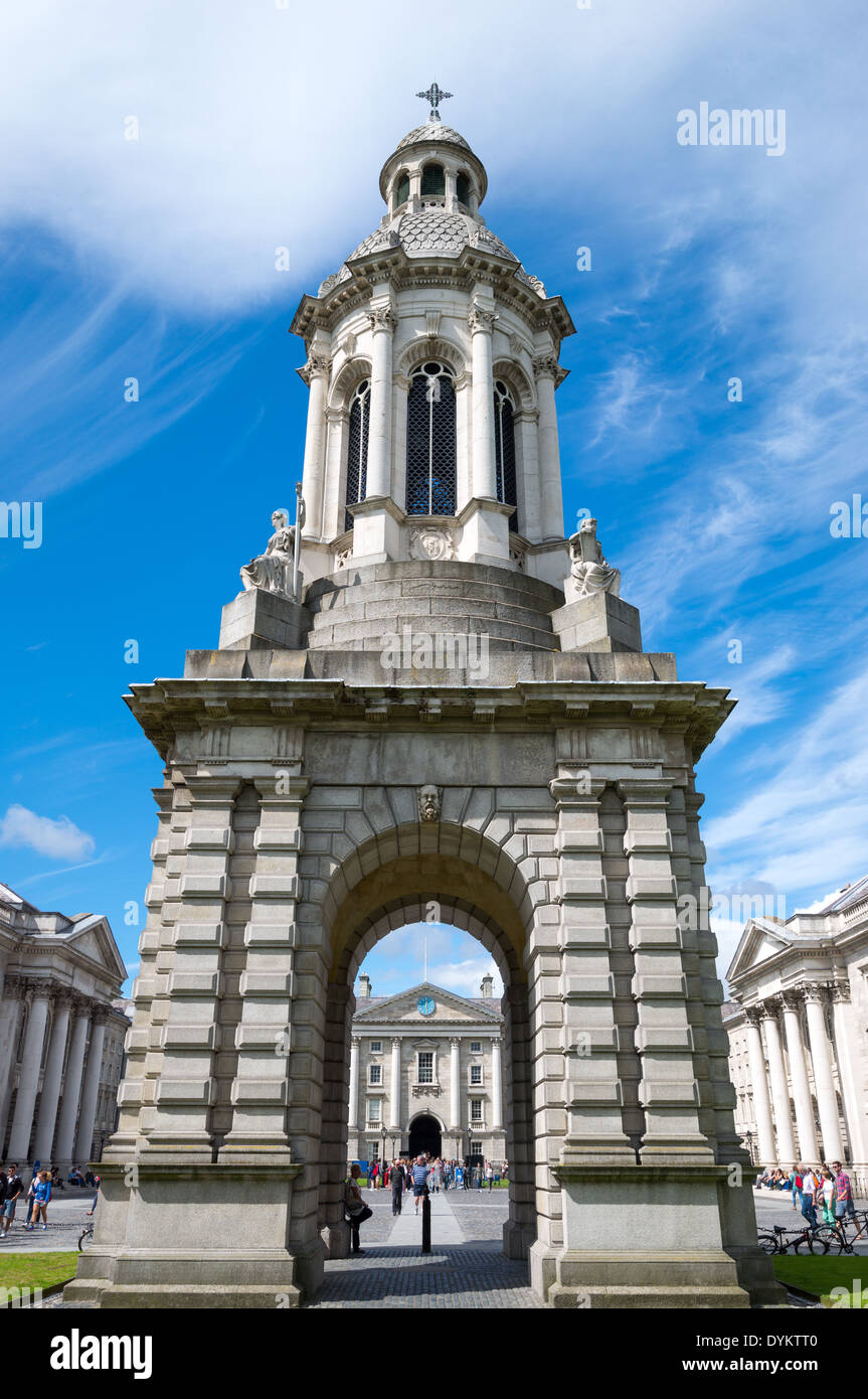 Ireland, Dublin, the Campanile of the Trinity College Stock Photo