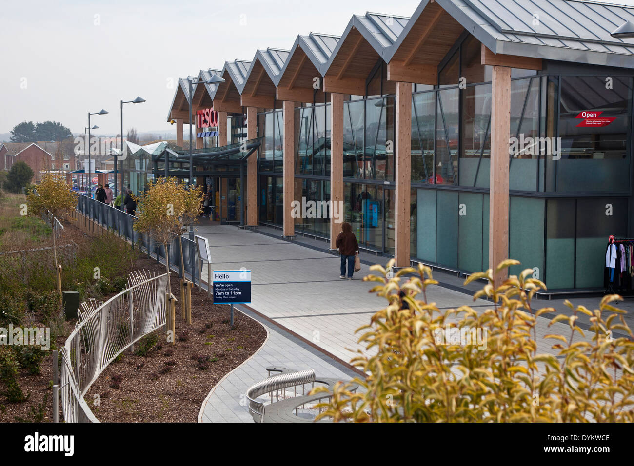 New Tesco store and retail plaza at Sheringham Stock Photo