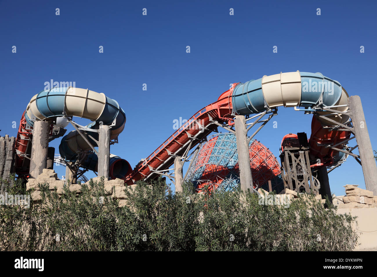 Yas Waterworld amusement park in Abu Dhabi, United Arab Emirates Stock Photo Alamy
