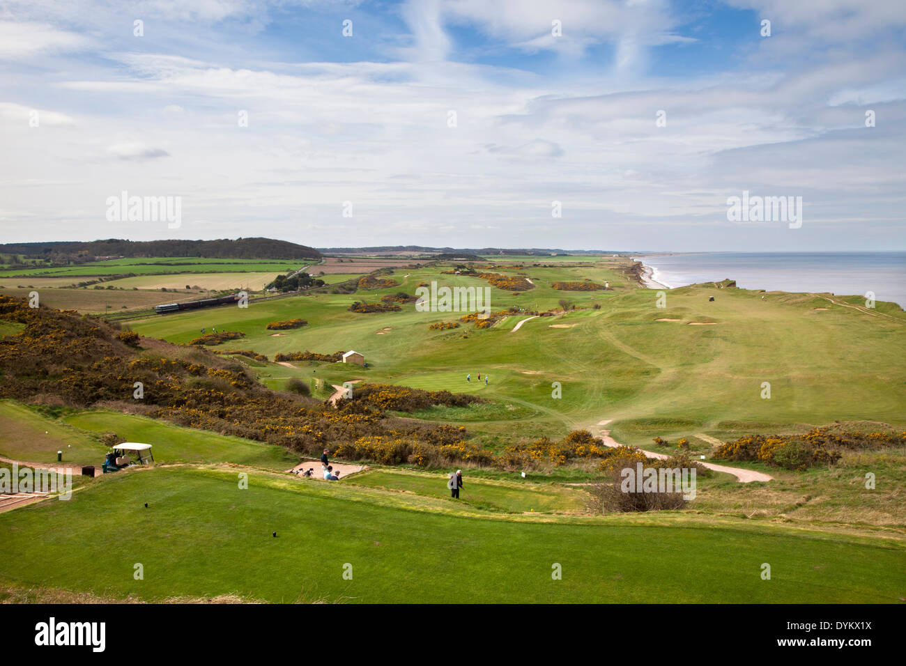 Sheringham clifftop golf course on Norfolk coast Stock Photo Alamy