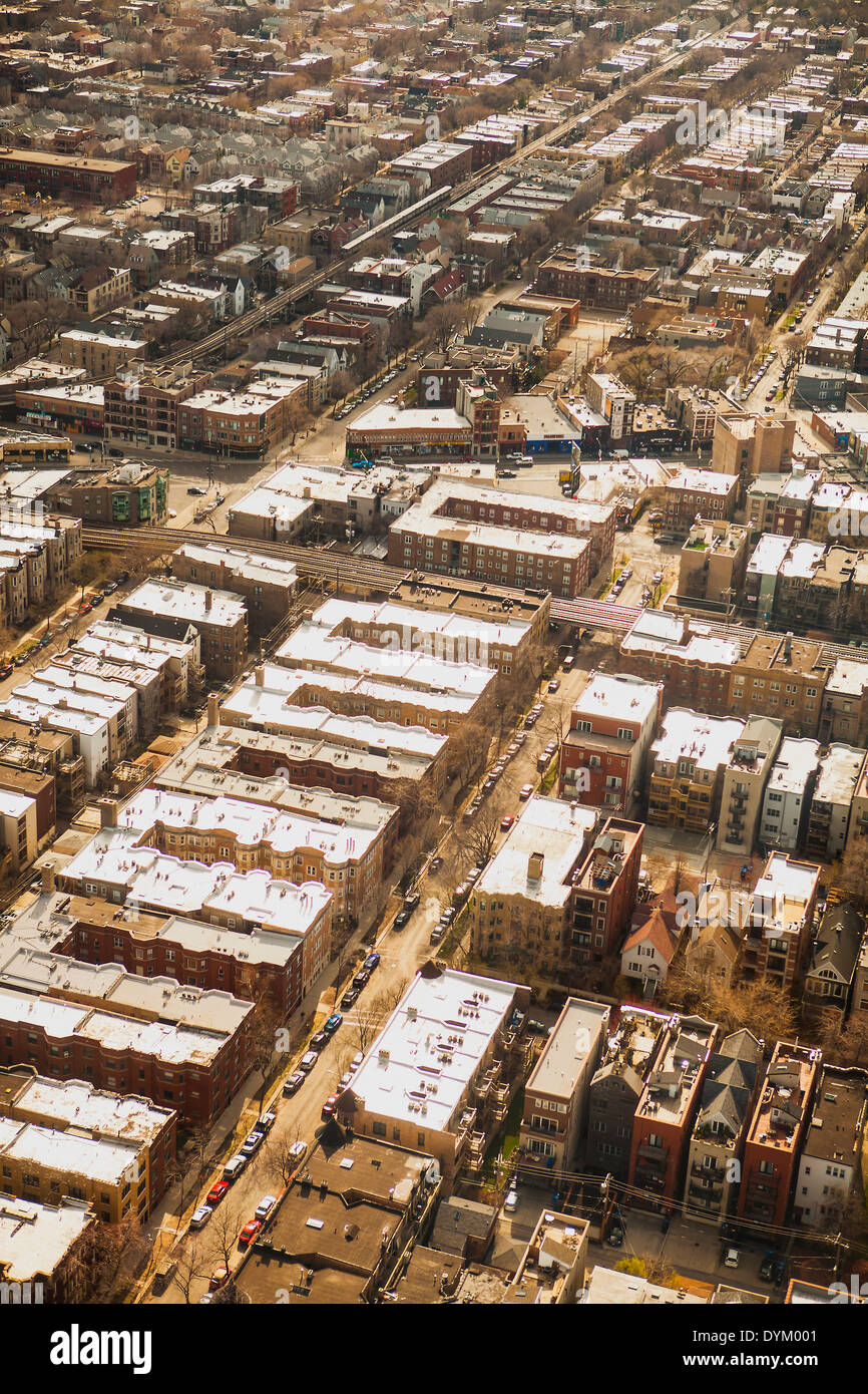 aerial view, suburb of Chicago, Illinois Stock Photo Alamy