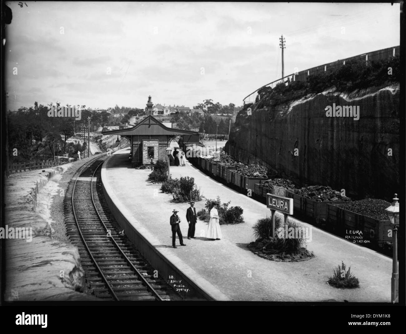 Old vintage photo station railway Black and White Stock Photos & Images ...