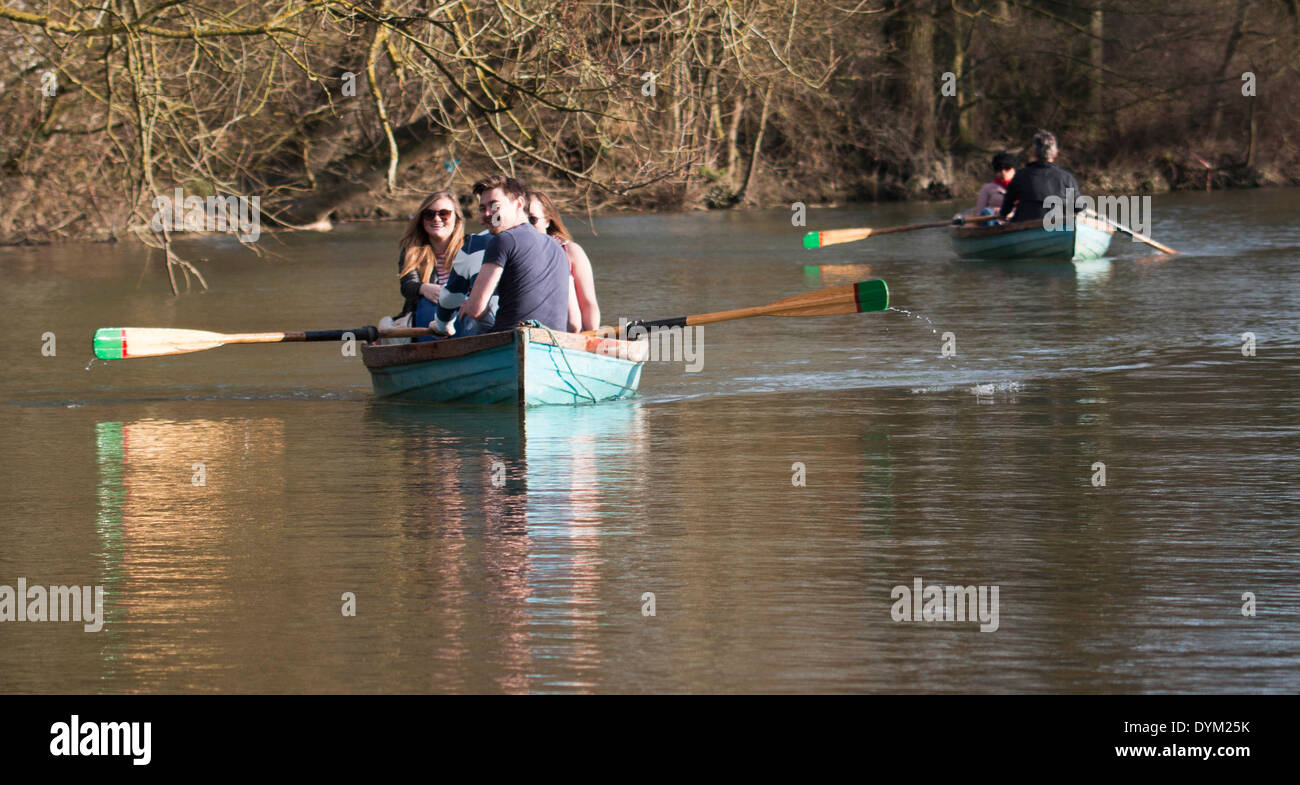 Oxford Today Boating Near Christchurch University Stock Photo
