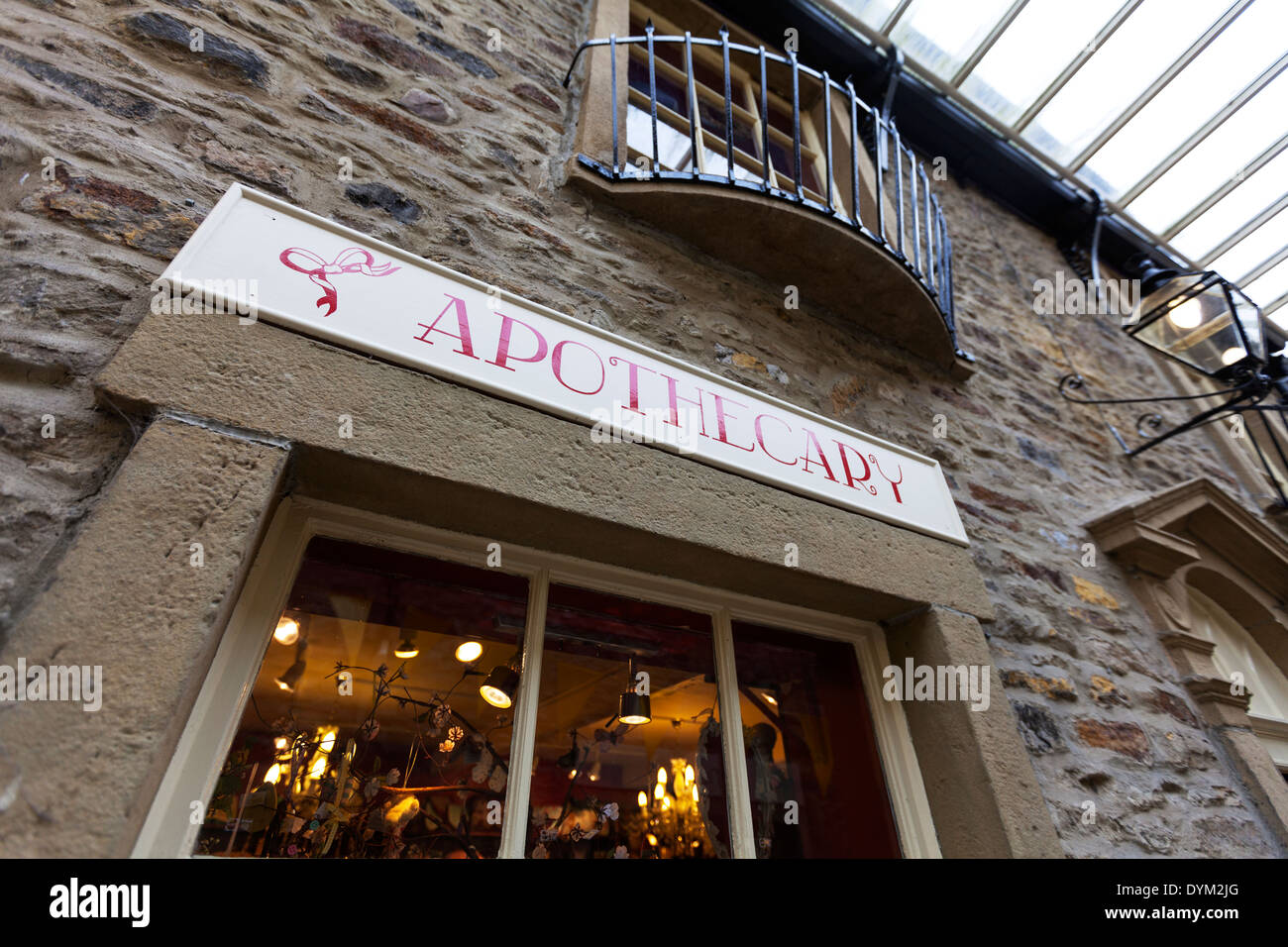 Apothecary shop sign high street shops Skipton Town Yorkshire Dales ...