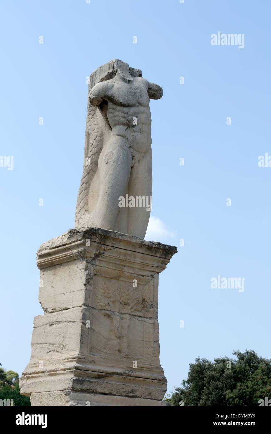 Colossal statue giant Ancient Agora Athens Greece statue from group 4