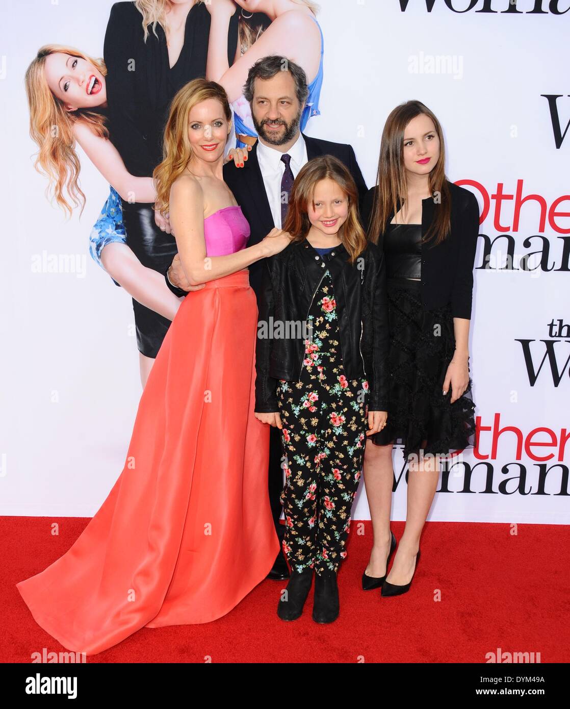 Los Angeles, California. 3rd Apr, 2018. Judd Apatow and his daughters Iris  Apatow and Maude Apatow attending the 'Blockers' premiere at Regency  Village Theater on April 3, 2018 in Los Angeles, California.