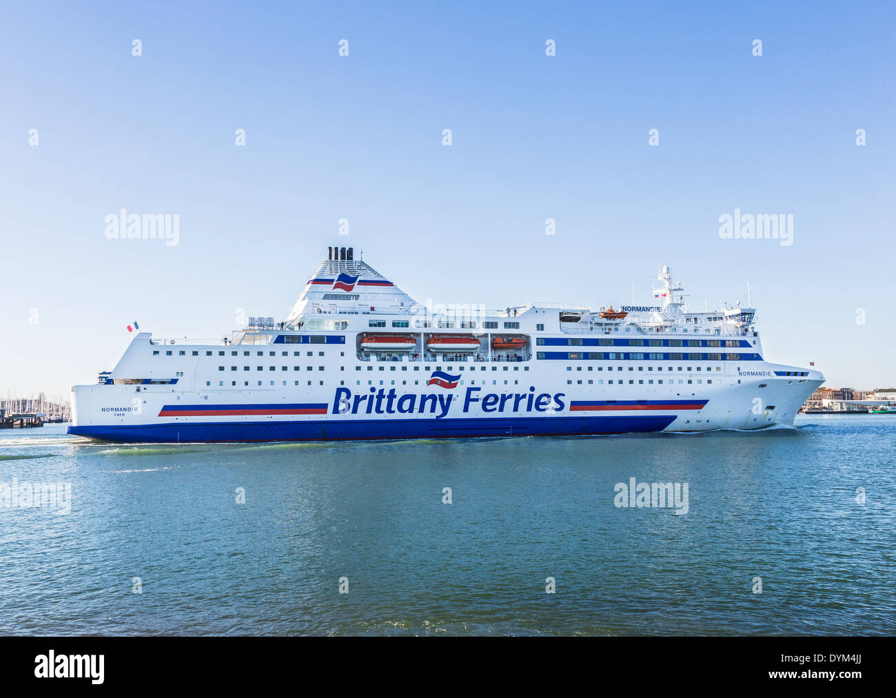 Brittany Ferries Ferry Normandie In Portsmouth Harbour Uk Stock