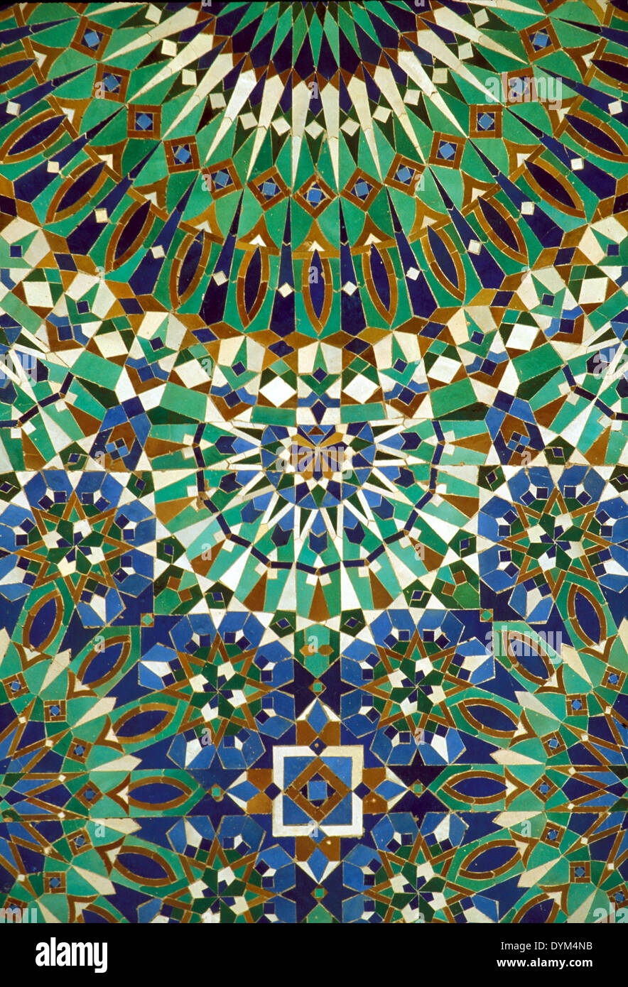 Tile mosaic Hassan II Mosque Casablanca, Morocco Stock Photo