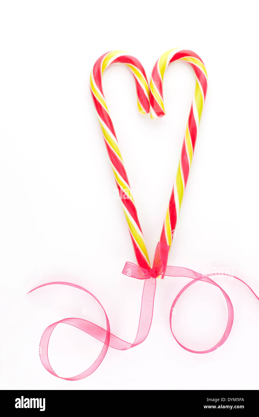 Traditional american candy cane christmas love background with copy