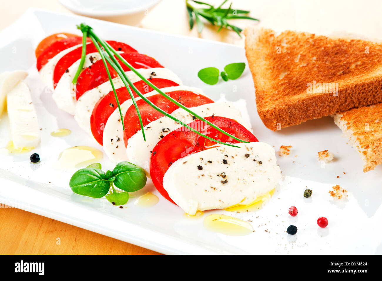 Caprese salad. Traditional italian food. Tomato and mozzarella