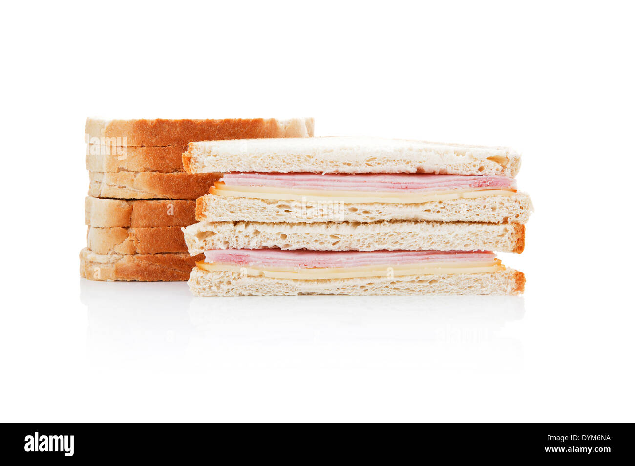 Sandwich with turkey and cheddar cheese isolated on white background Stock Photo Alamy