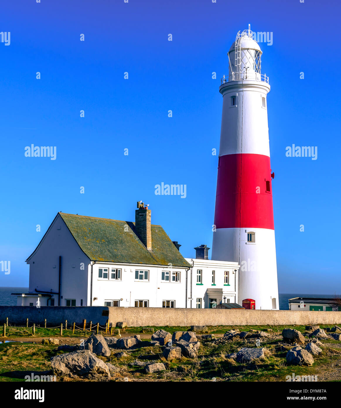 Portland Lighthouse Dorset Stock Photo