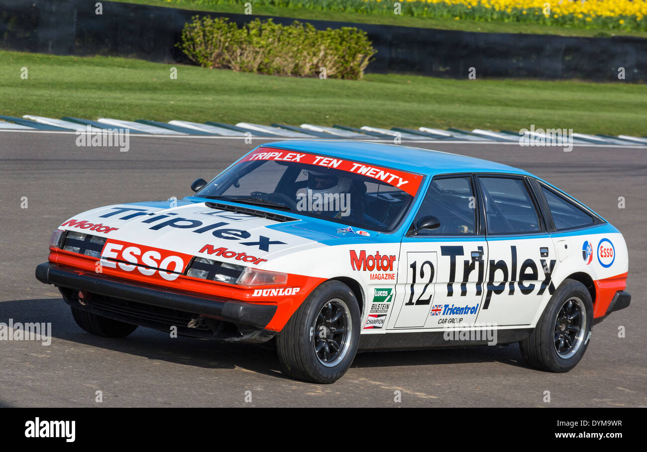 1980 Rover 3500 SDi with driver Tim Scott Andrews. The Gerry Marshall Trophy race. 72nd Goodwood Members meeting, Sussex, UK. Stock Photo