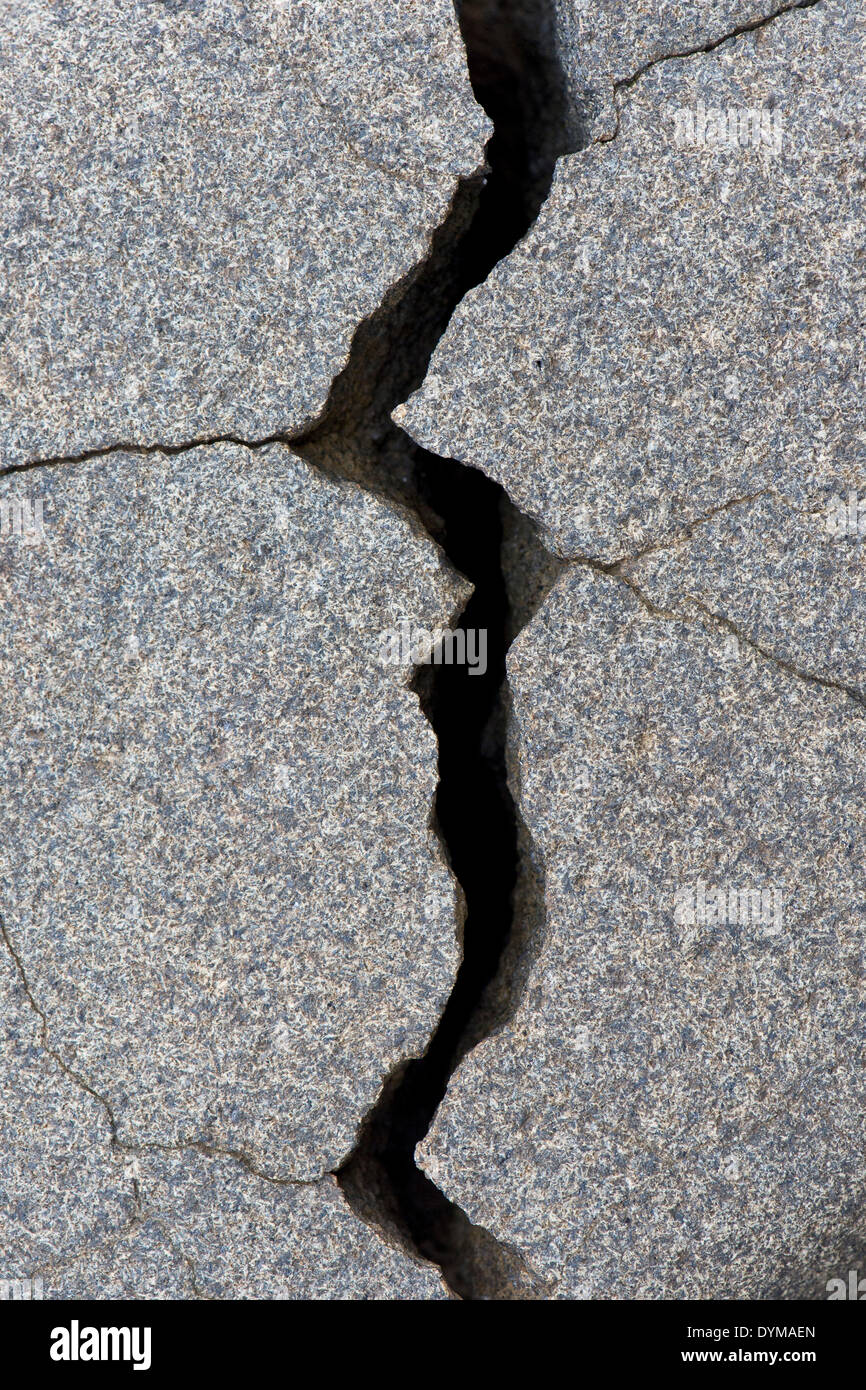 Cracked rock due to frost, Nordaustland, Svalbard archipelago, Svalbard and Jan Mayen, Norway Stock Photo