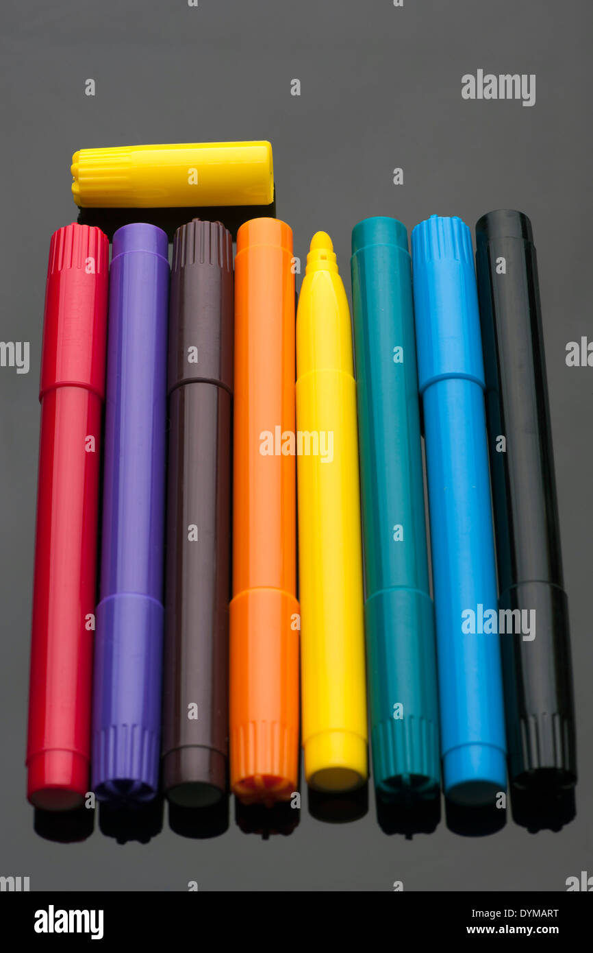 coloured felt tip pens Stock Photo Alamy