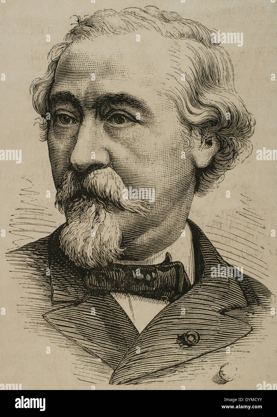 Jean-Baptiste Sebastian Frantz (1817-1899). French engineer and politician. Engraving. Stock Photo