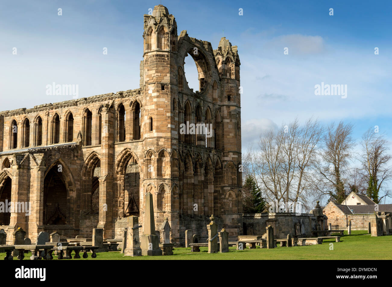 ELGIN CATHEDRAL IN EARLY SPRINGTIME Stock Photo