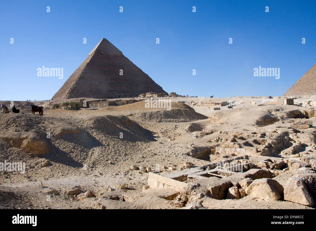 Tombs around the Great Pyramid of Cheops at El Giza,Cairo. Stock Photo