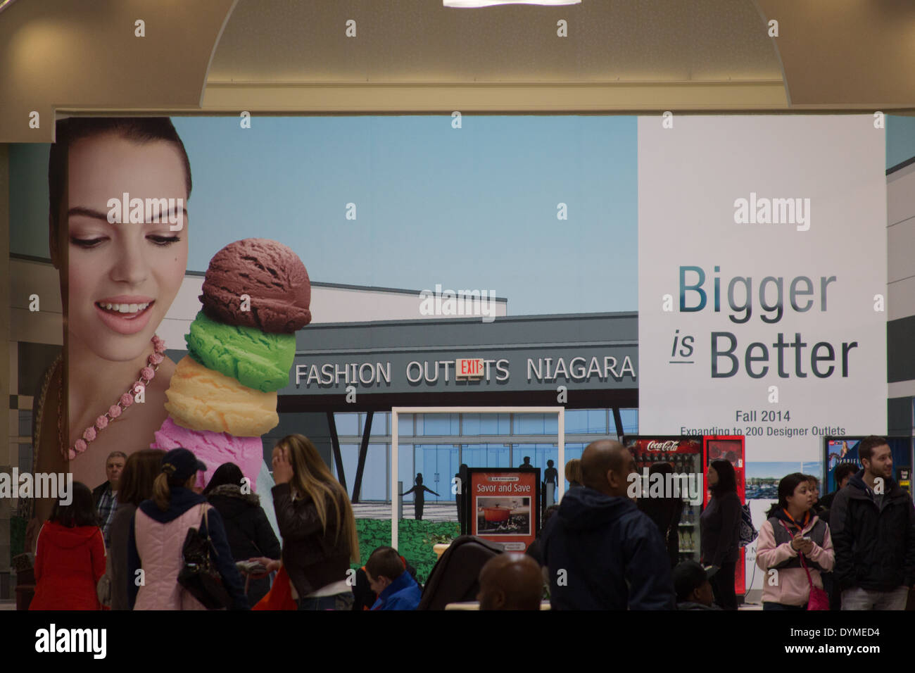 Fashion Outlets at Niagara Falls expansion sign Stock Photo Alamy