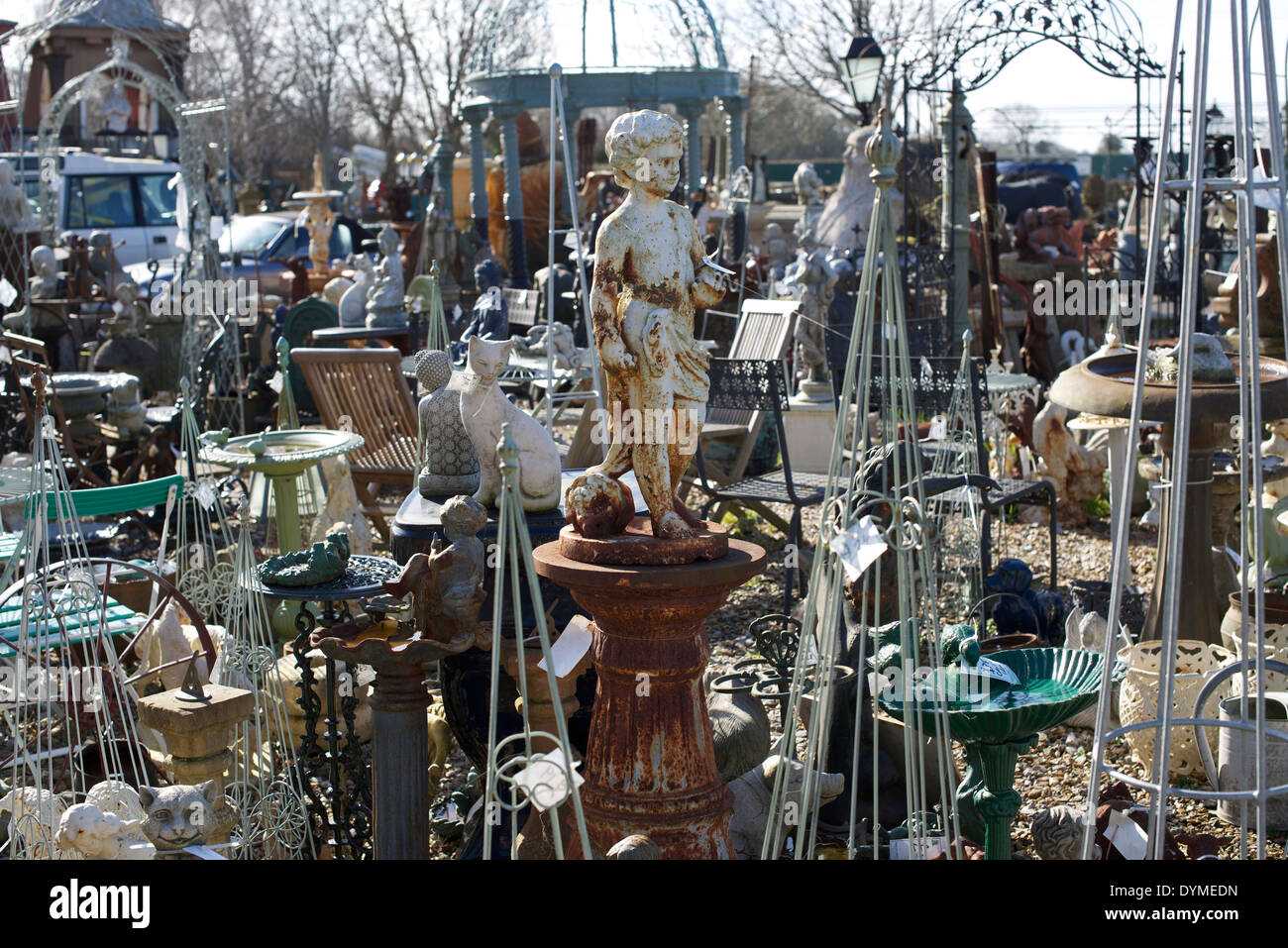 Garden Ornaments in Reclamation Yard in Somerset UK Stock Photo Alamy
