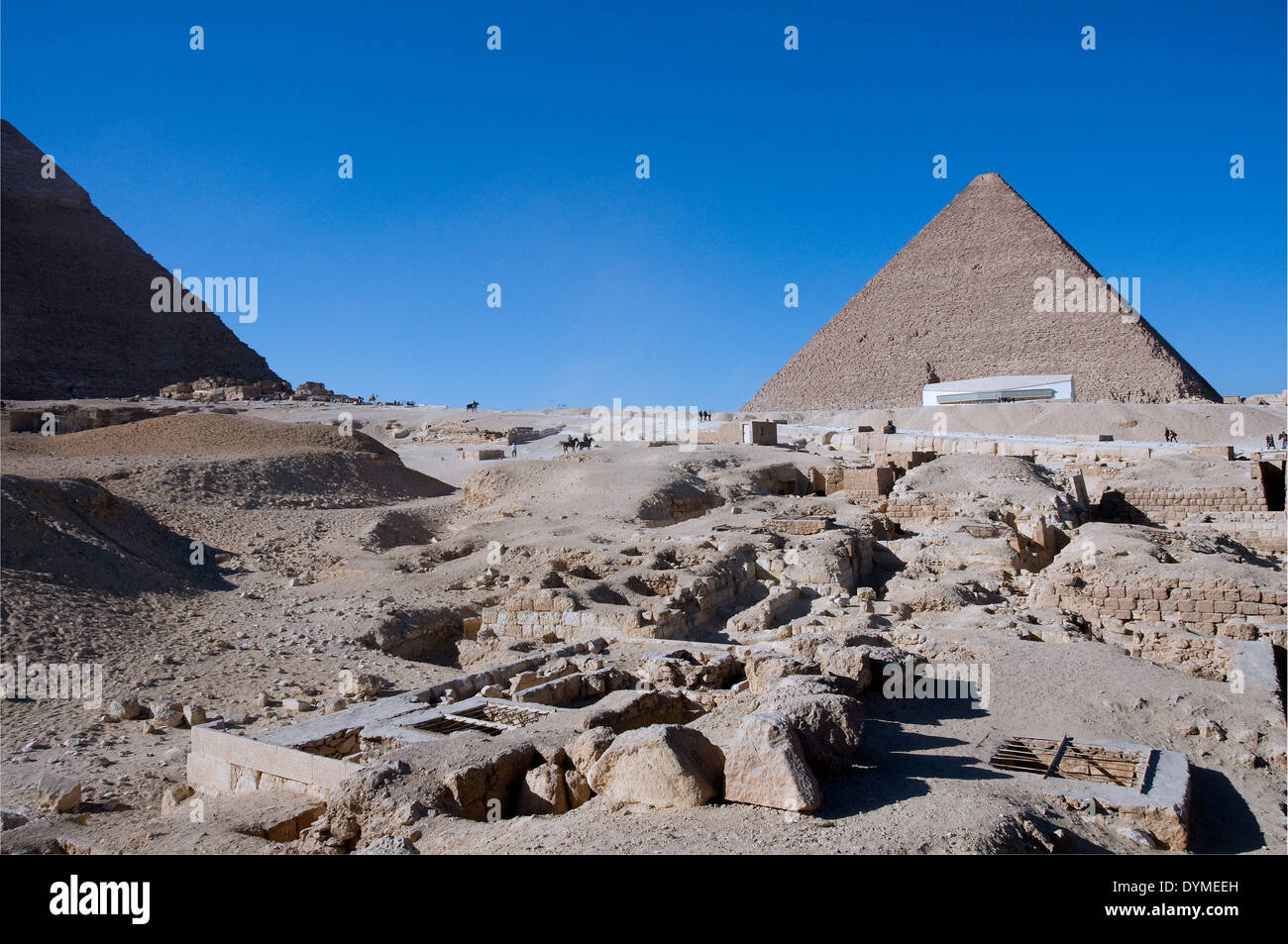 Tombs around the Great Pyramid of Cheops at El Giza,Cairo. Stock Photo