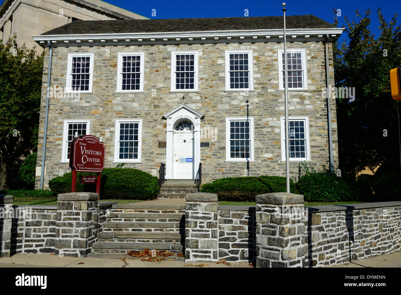 Old Masonic Lodge and now Visitors Center Trenton New Jersey Stock