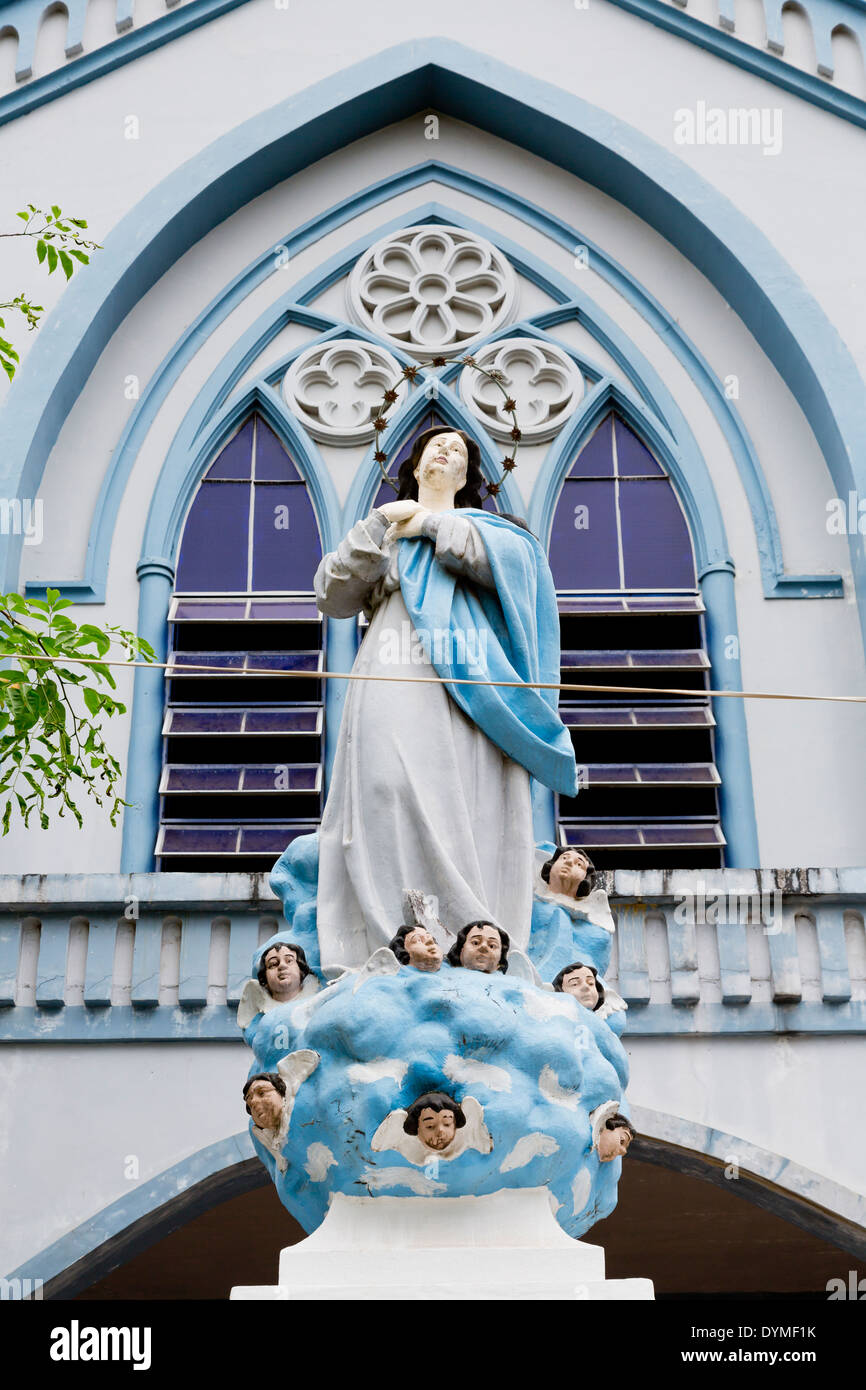 Statue of the Immaculate Conception Cathedral in Puerto Princesa, Palawan, Philippines Stock Photo