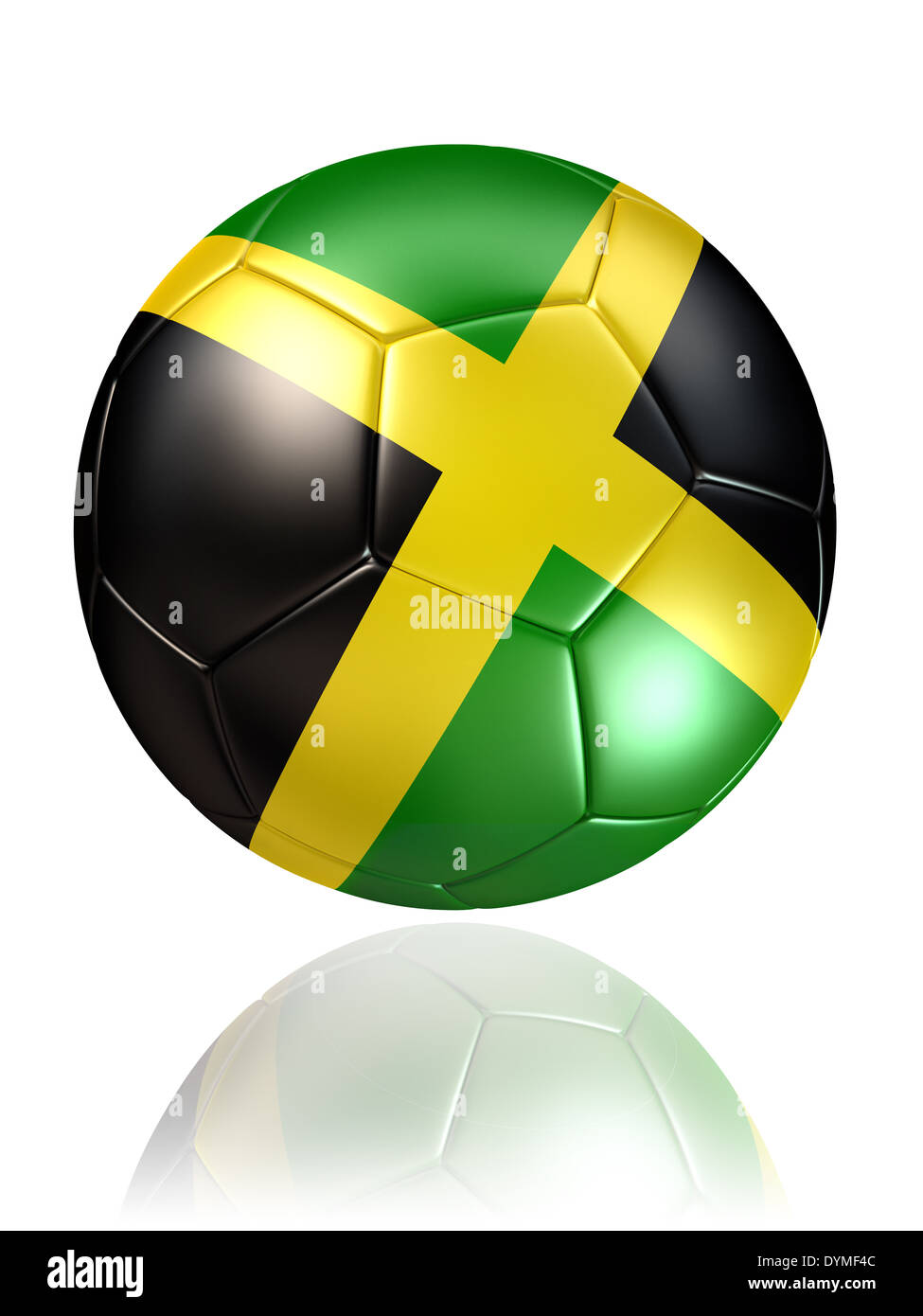 jamaica soccer ball on white background. clipping path included Stock