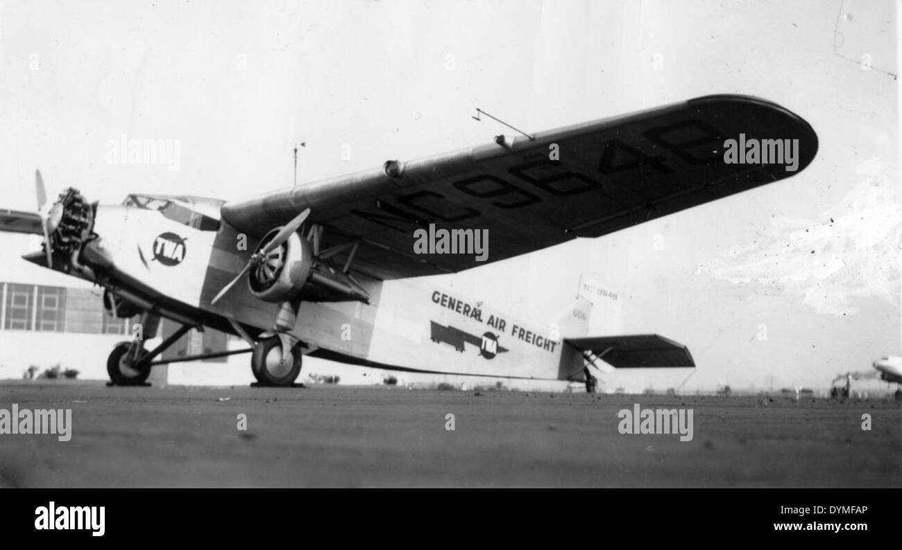 The Ford 5-AT-C, also known as the 'Tin Goose,' was an early airliner developed by the Ford Motor Company. The aircraft, with registration NC9648, was part of the early development of commercial aviation and played a significant role in the growth of airlines in the 1920s. Stock Photo