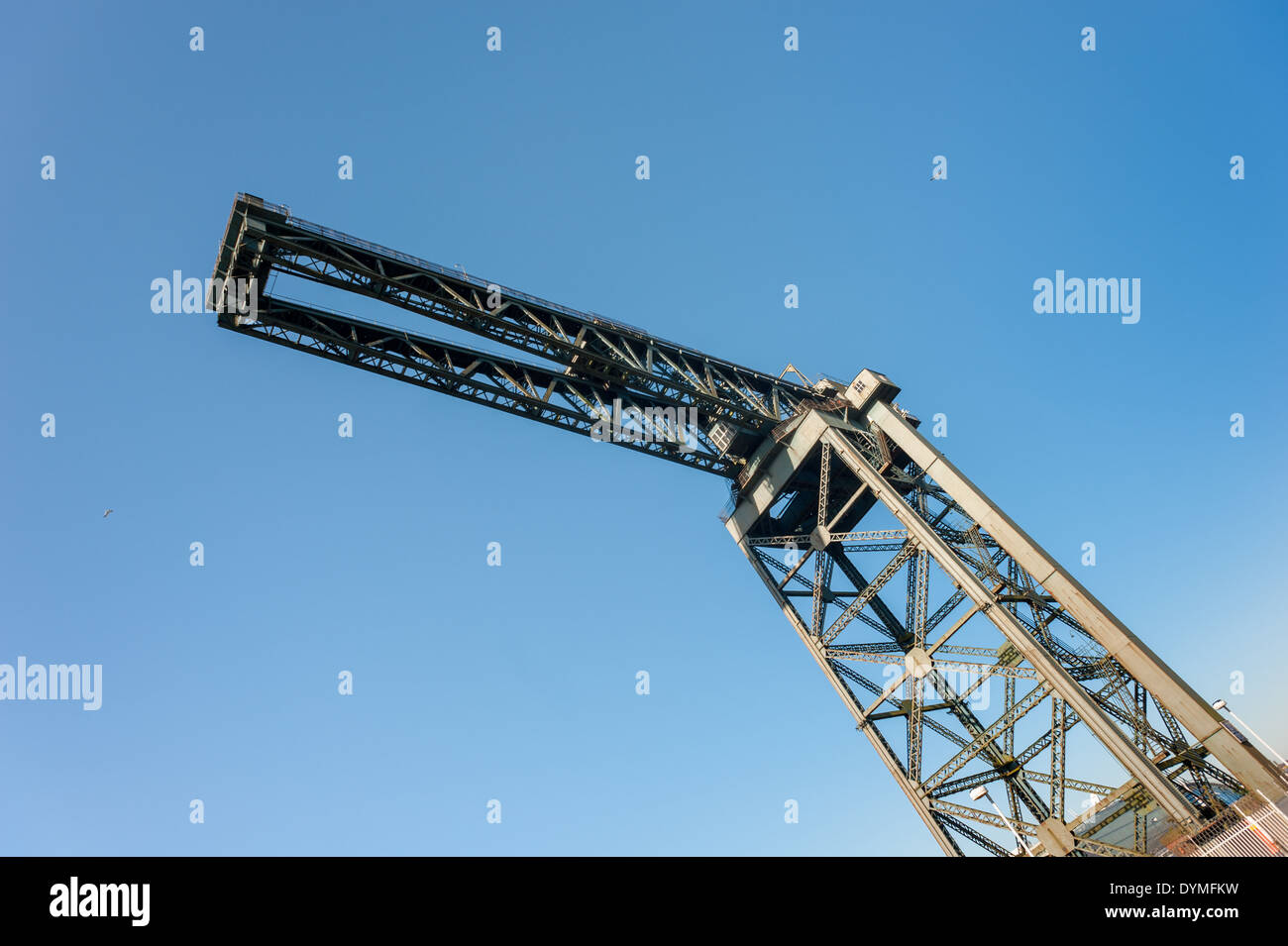 Glasgow Dockside Crane on the banks of the River Clyde, Glasgow Stock Photo
